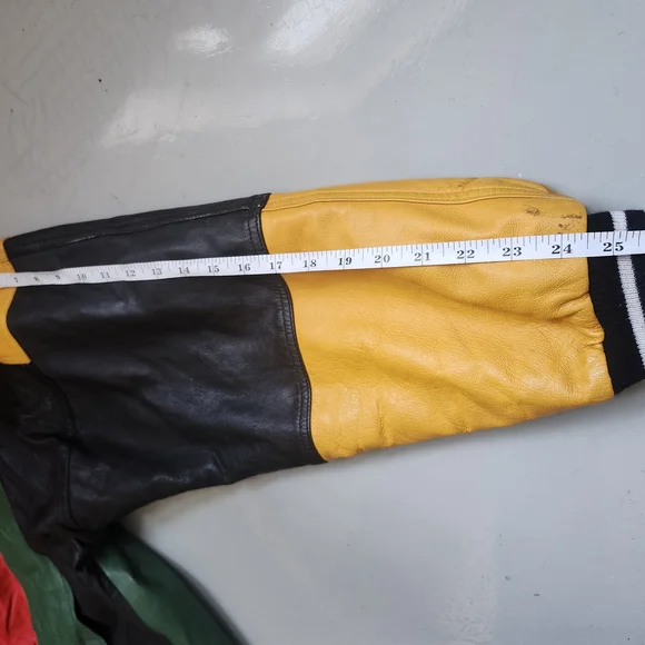 Multicolor Leather Bomber Jacket - Picture 7 of 9